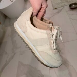J. Crew Women's Cream/Tan Retro Lace-Up Sneakers